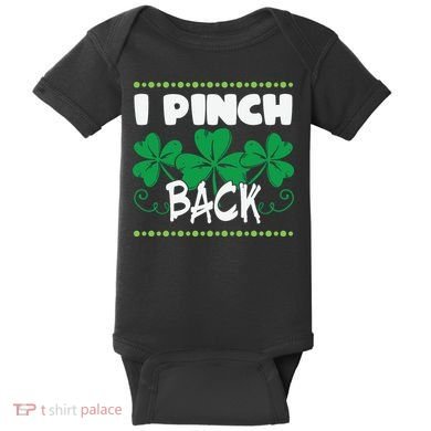 I Pinch Back Shamrock Funny St Patricks Day Baby Bodysuit