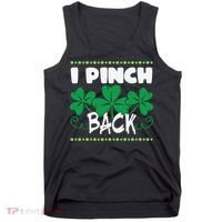 I Pinch Back Shamrock Funny St Patricks Day Tank Top thumb 0