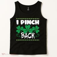 I Pinch Back Shamrock Funny St Patricks Day Tank Top thumb 2