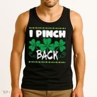 I Pinch Back Shamrock Funny St Patricks Day Tank Top thumb 3
