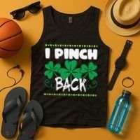 I Pinch Back Shamrock Funny St Patricks Day Tank Top thumb 4