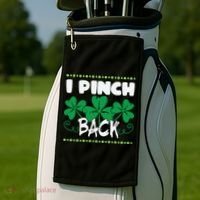 I Pinch Back Shamrock Funny St Patricks Day Golf Towel thumb 2