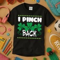 I Pinch Back Shamrock Funny St Patricks Day Kids T-Shirt thumb 3