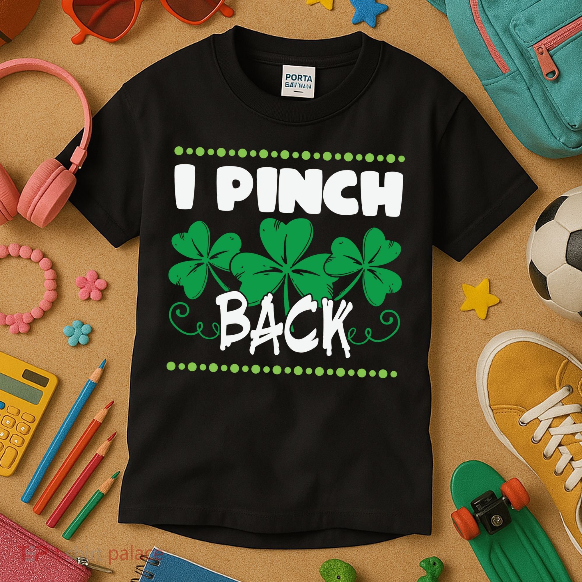 I Pinch Back Shamrock Funny St Patricks Day Kids T-Shirt