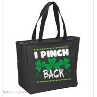 I Pinch Back Shamrock Funny St Patricks Day Tote Bag thumb 2