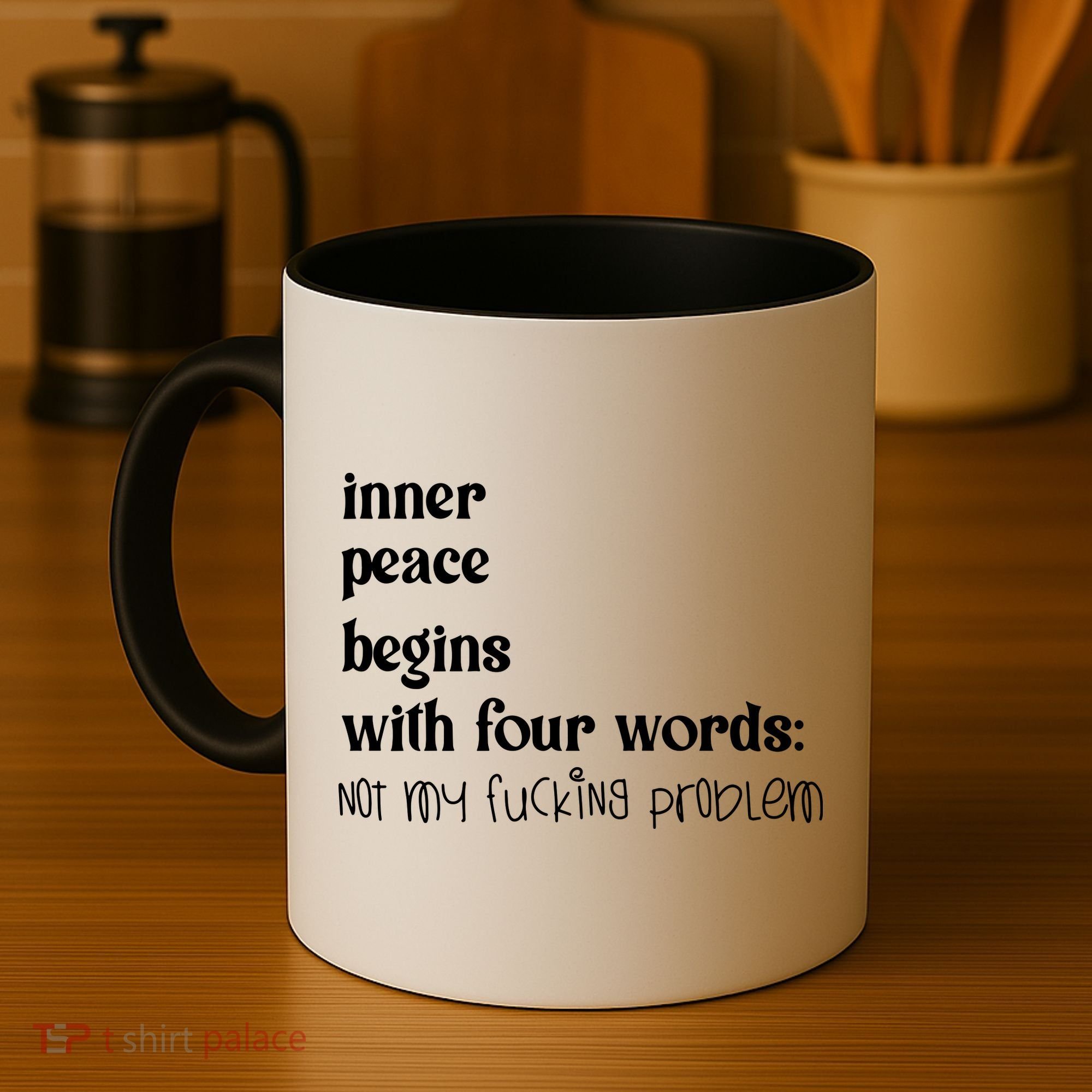 Inner Peace Begins With Four Words Coffee Mug