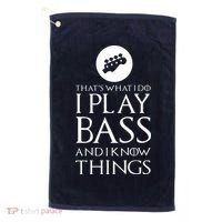 I Play Bass Funny Bass Guitar Golf Towel thumb 0