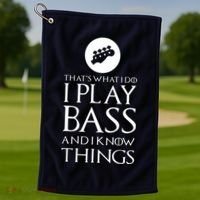 I Play Bass Funny Bass Guitar Golf Towel thumb 1