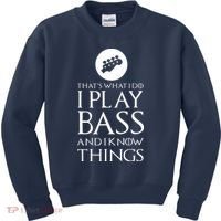 I Play Bass Funny Bass Guitar Kids Sweatshirt thumb 0