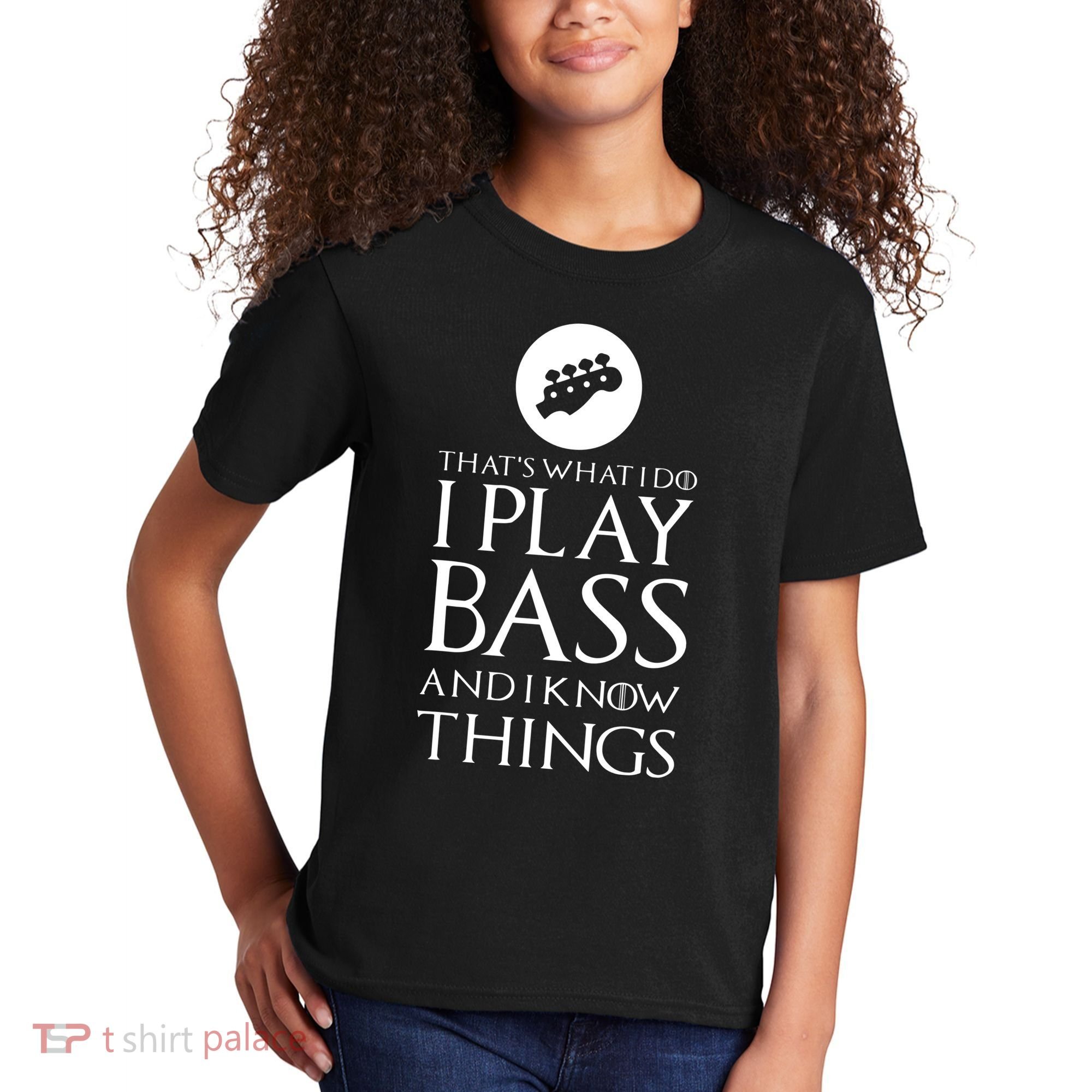 I Play Bass Funny Bass Guitar Kids T-Shirt