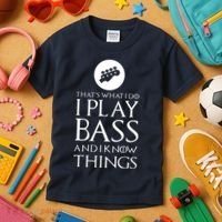 I Play Bass Funny Bass Guitar Kids T-Shirt thumb 3