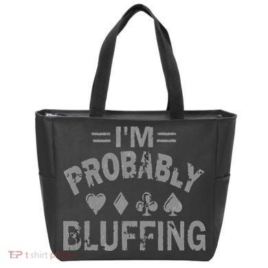 I'm Probably Bluffing Poker Distressed Gambling Cards Tote Bag