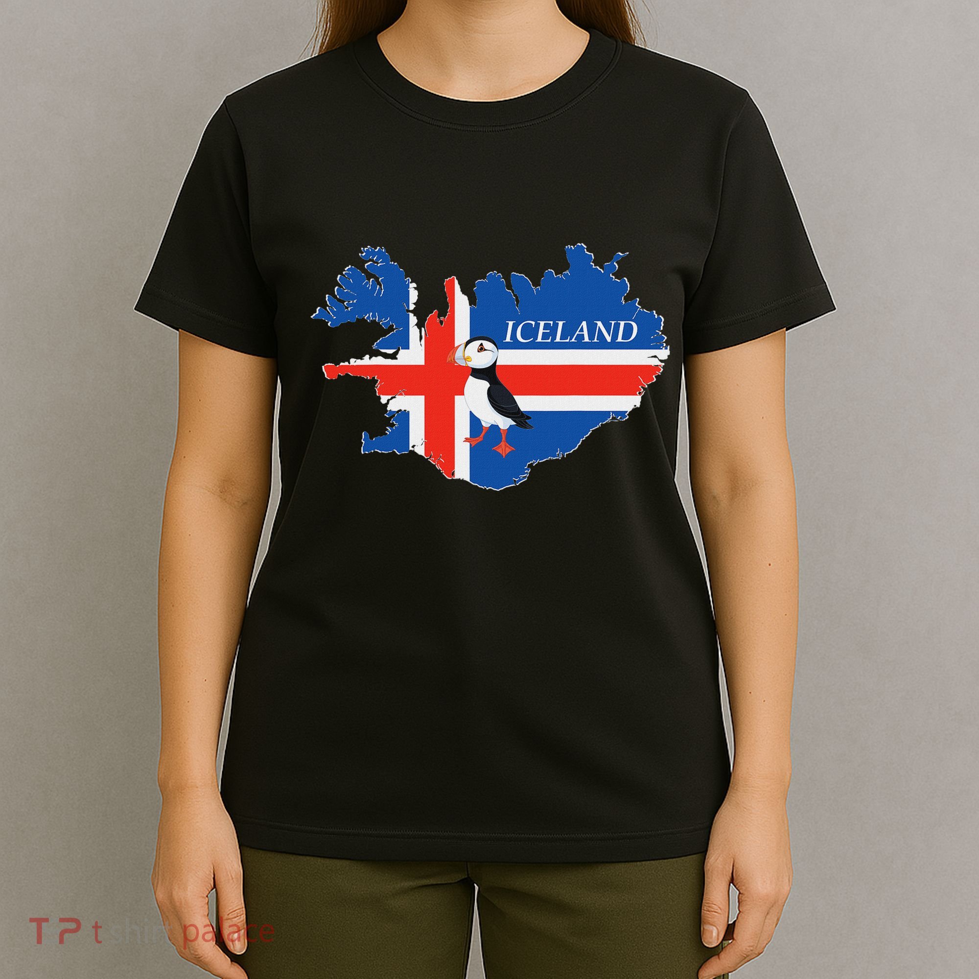 Iceland Puffin Bird And Atlantic Card T-Shirt
