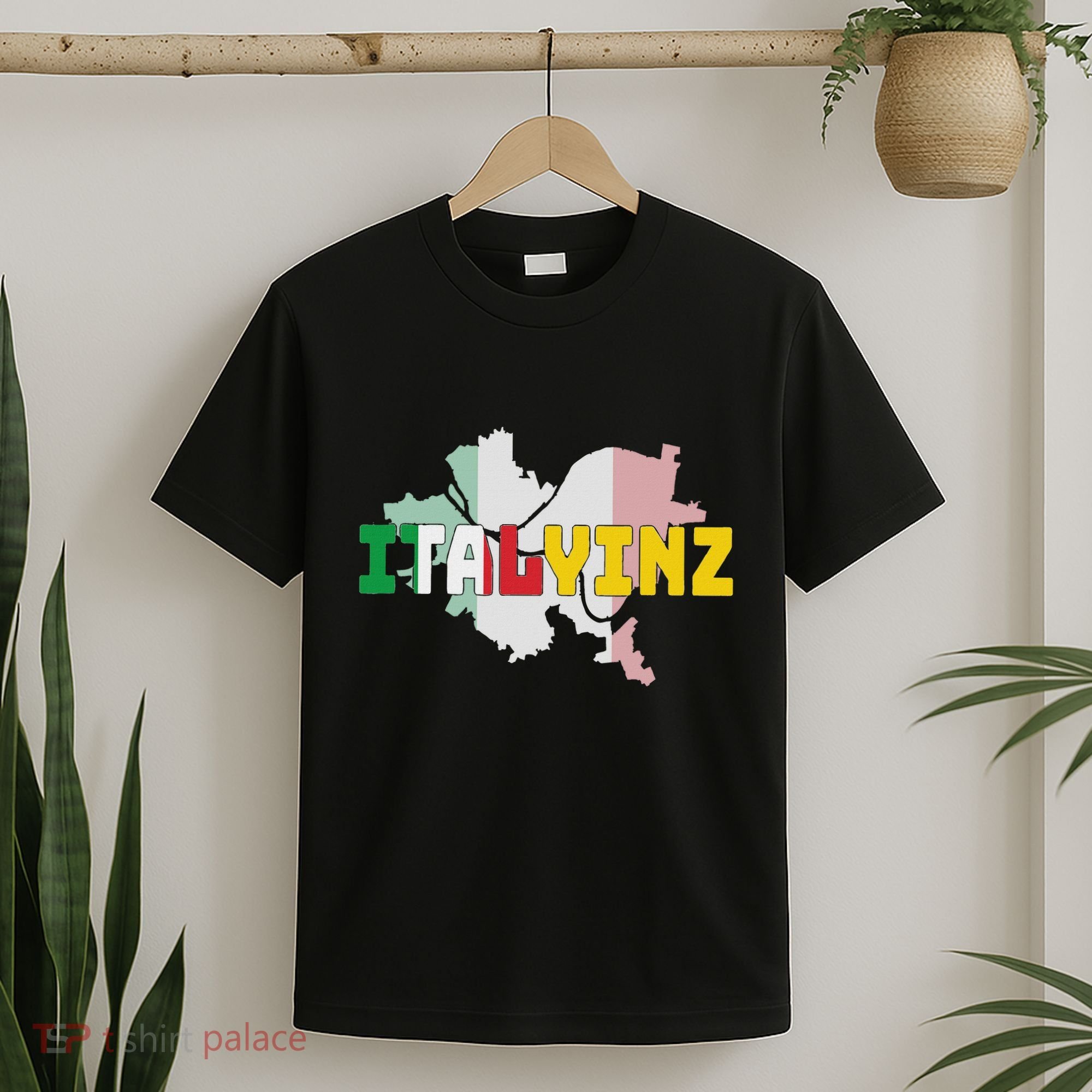 Italyinz Pittsburgh Black And Gold Italian Flag T-Shirt