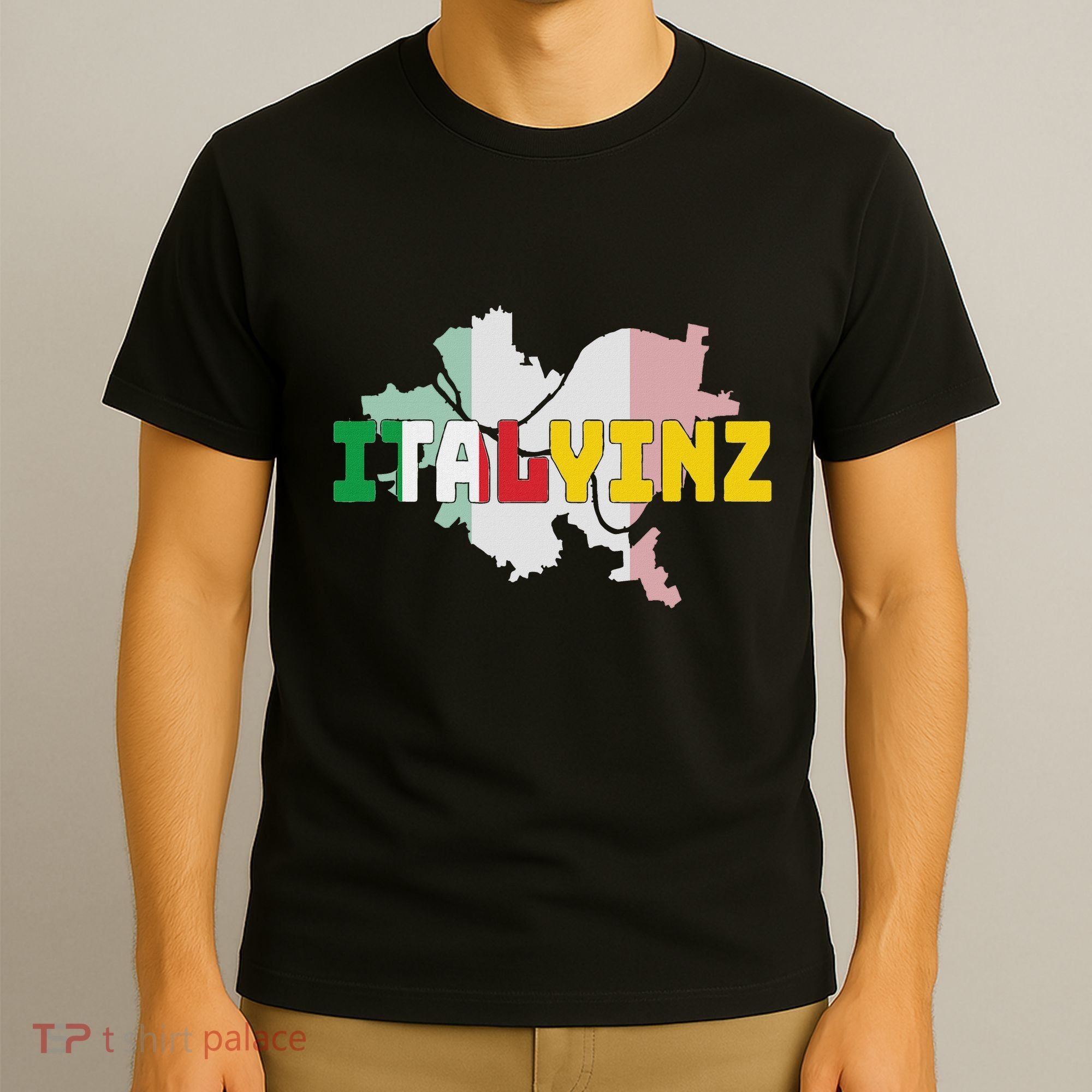 Italyinz Pittsburgh Black And Gold Italian Flag T-Shirt