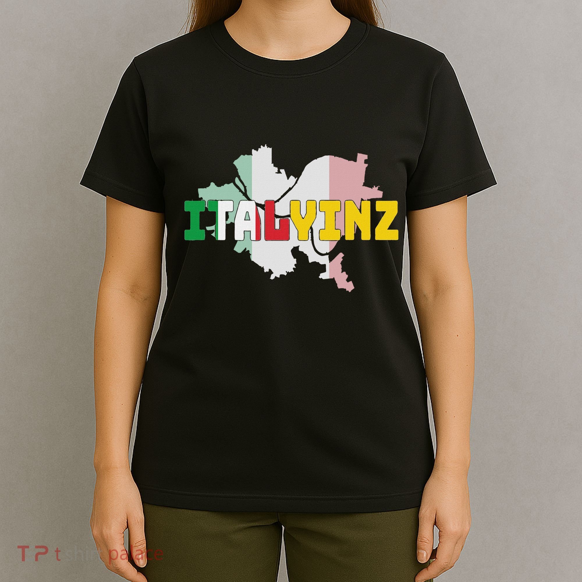 Italyinz Pittsburgh Black And Gold Italian Flag T-Shirt