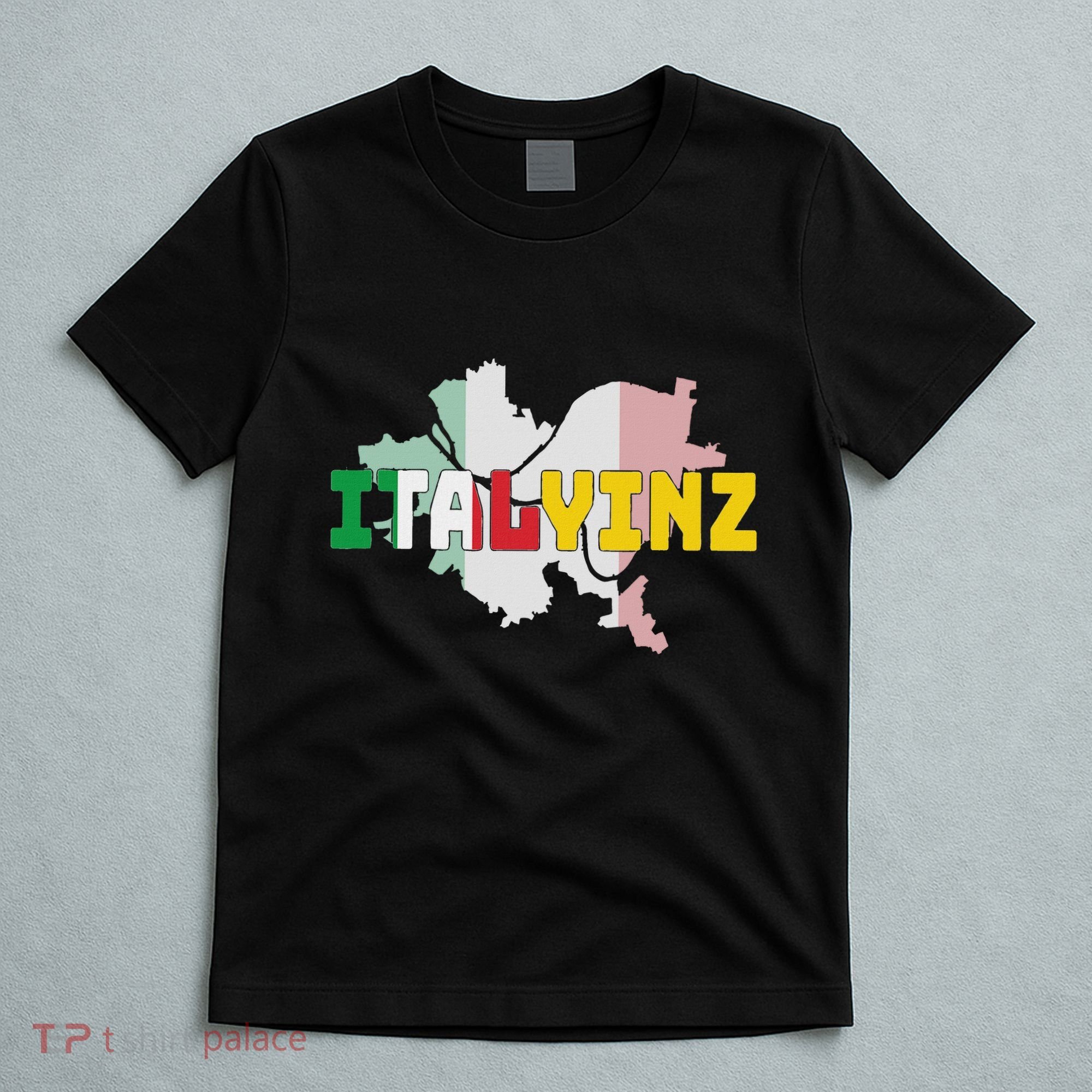 Italyinz Pittsburgh Black And Gold Italian Flag T-Shirt