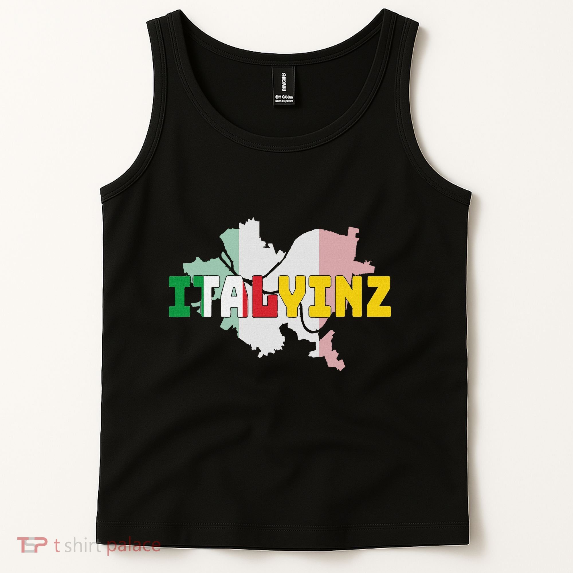 Italyinz Pittsburgh Black And Gold Italian Flag Tank Top