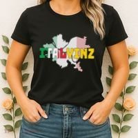Italyinz Pittsburgh Black And Gold Italian Flag Women's T-Shirt thumb 2