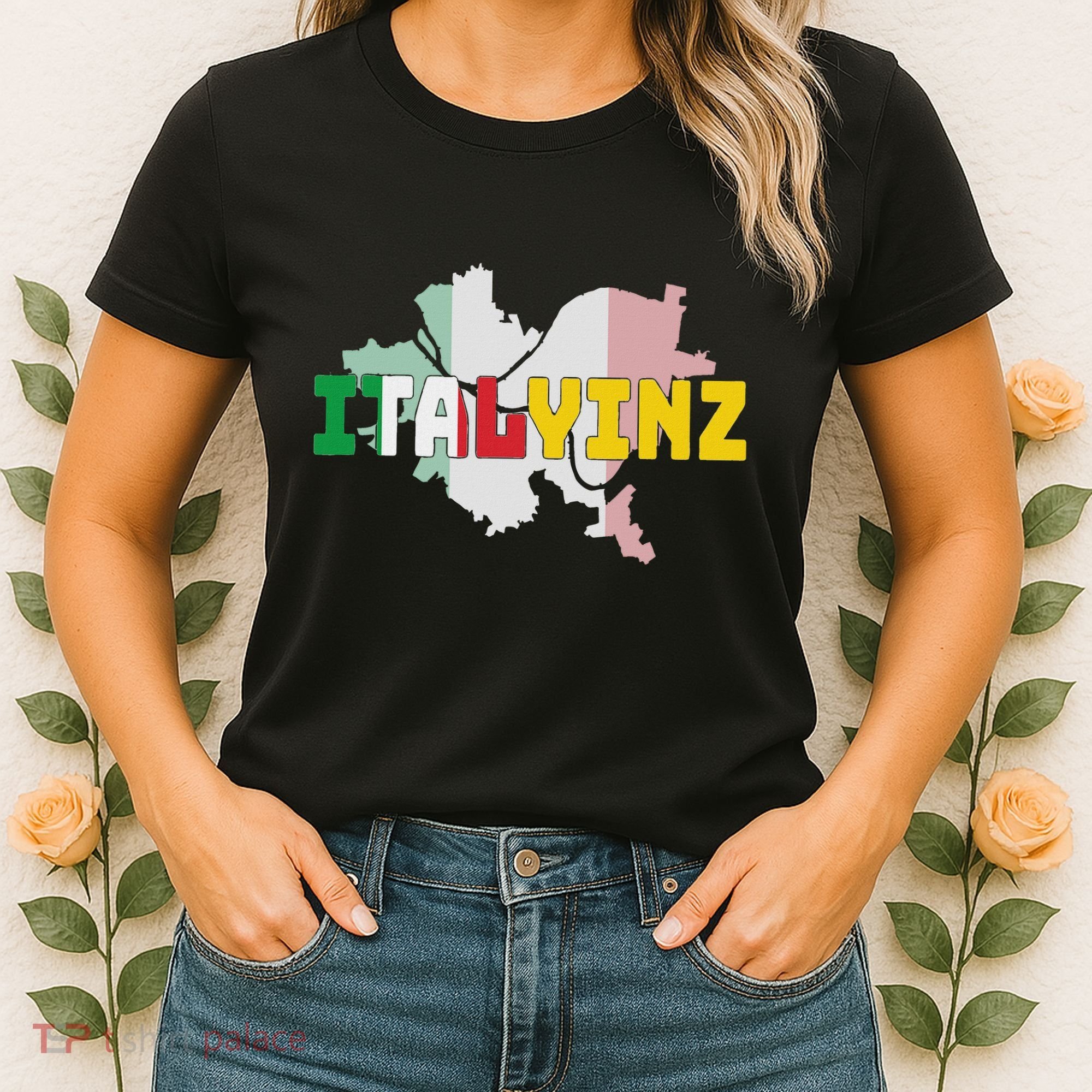 Italyinz Pittsburgh Black And Gold Italian Flag Women's T-Shirt