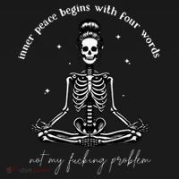 Inner Peace Begins With Four Words Not My Fucking Problem USA-Made Doggie Bandana thumb 2