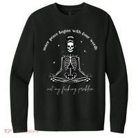 Inner Peace Begins With Four Words Not My Fucking Problem V.I.T. Fleece Crew Sweatshirt thumb 0