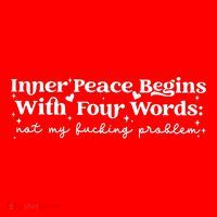 Inner Peace Begins With Four Words Santa Hat thumb 1