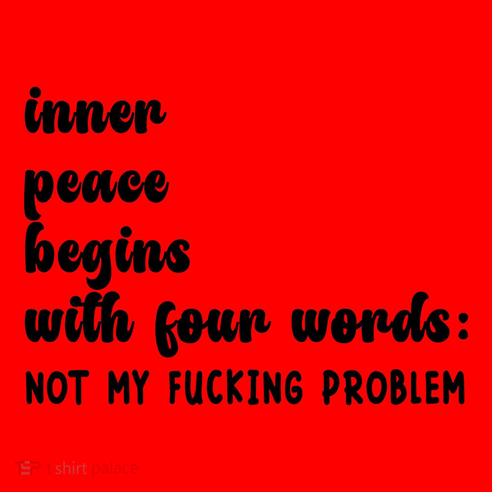 Inner Peace Begins With Four Words Hilarious Joke Santa Hat