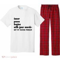 Inner Peace Begins With Four Words Hilarious Joke Pajama Set thumb 0