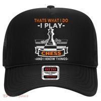 I Play Chess And I Know Things Chess Player Chess Board Meaningful Gift Hat thumb 0