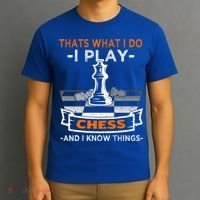 I Play Chess And I Know Things Chess Player Chess Board Meaningful Gift T-Shirt thumb 3