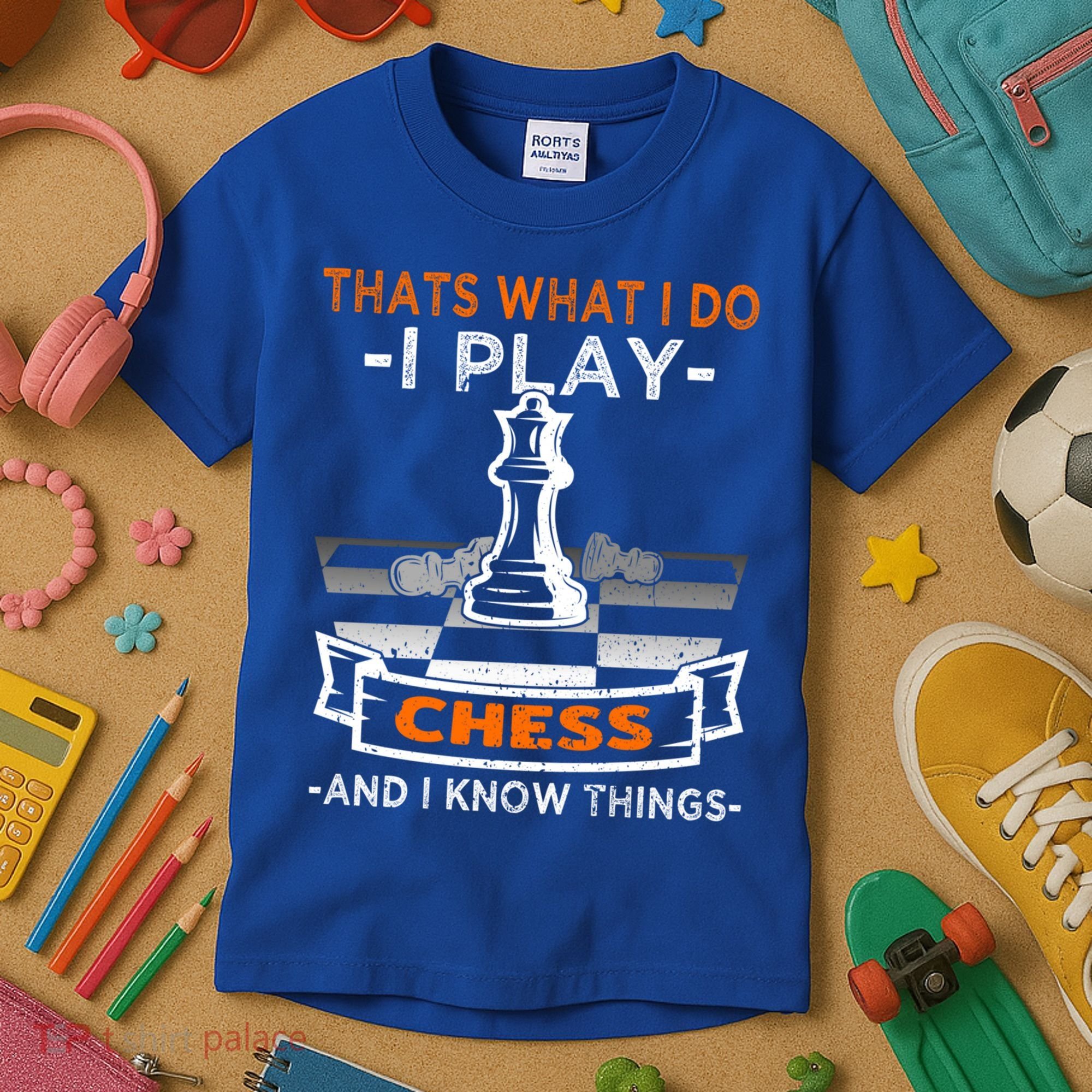 I Play Chess And I Know Things Chess Player Chess Board Meaningful Gift Kids T-Shirt