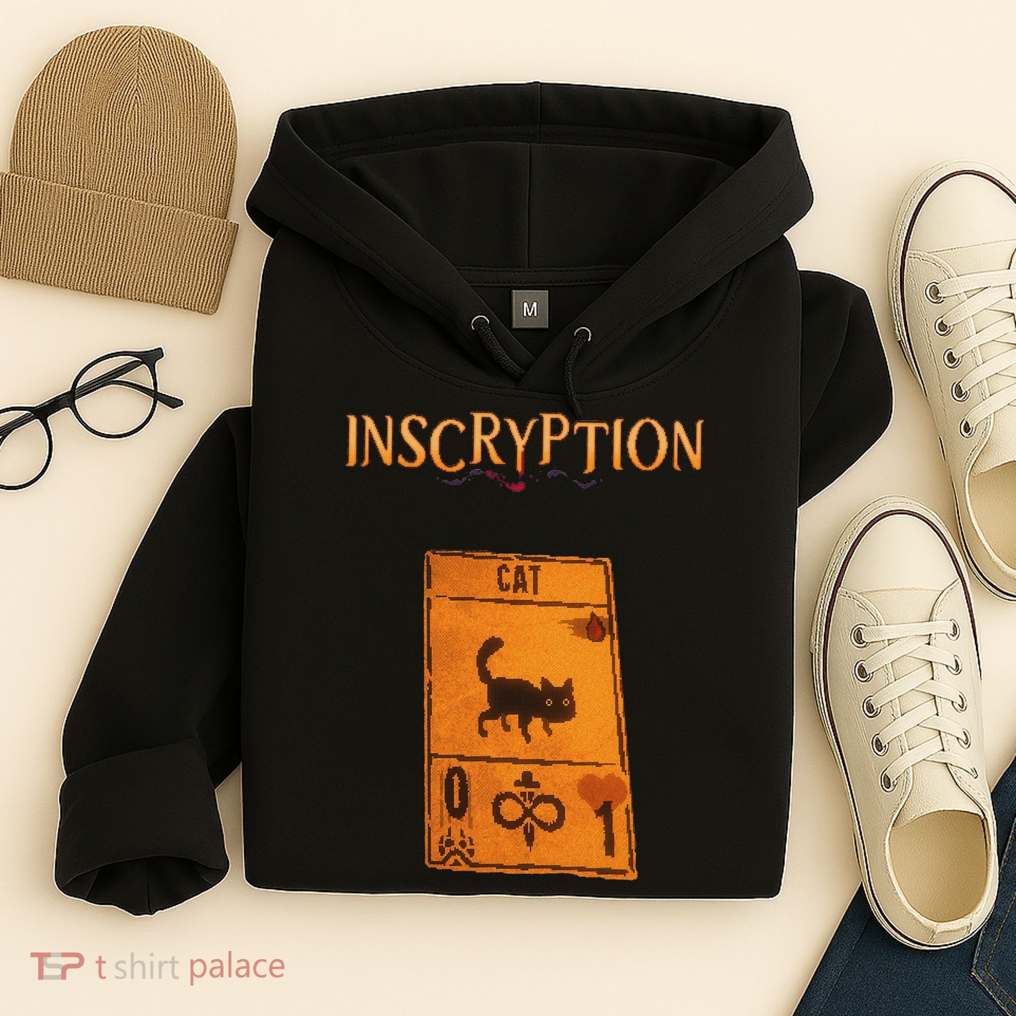 Inscryption Psychological Cat Card Game Halloween Scary Hoodie