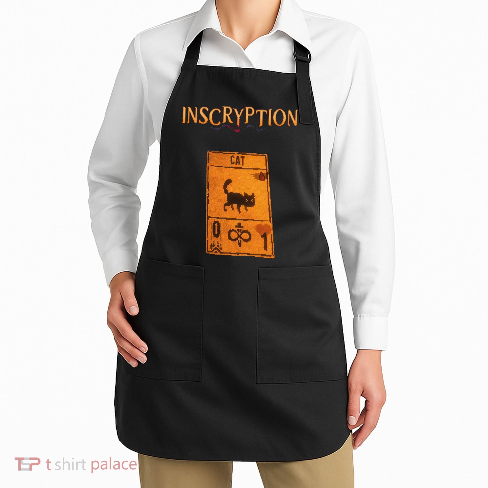 Inscryption Psychological Cat Card Game Halloween Scary Apron
