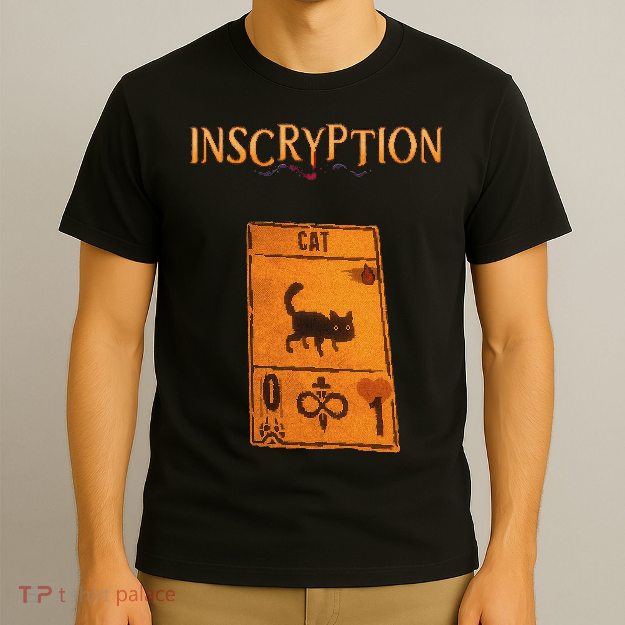 Inscryption Psychological Cat Card Game Halloween Scary T-Shirt