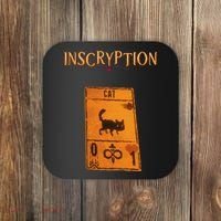 Inscryption Psychological Cat Card Game Halloween Scary Coaster thumb 0