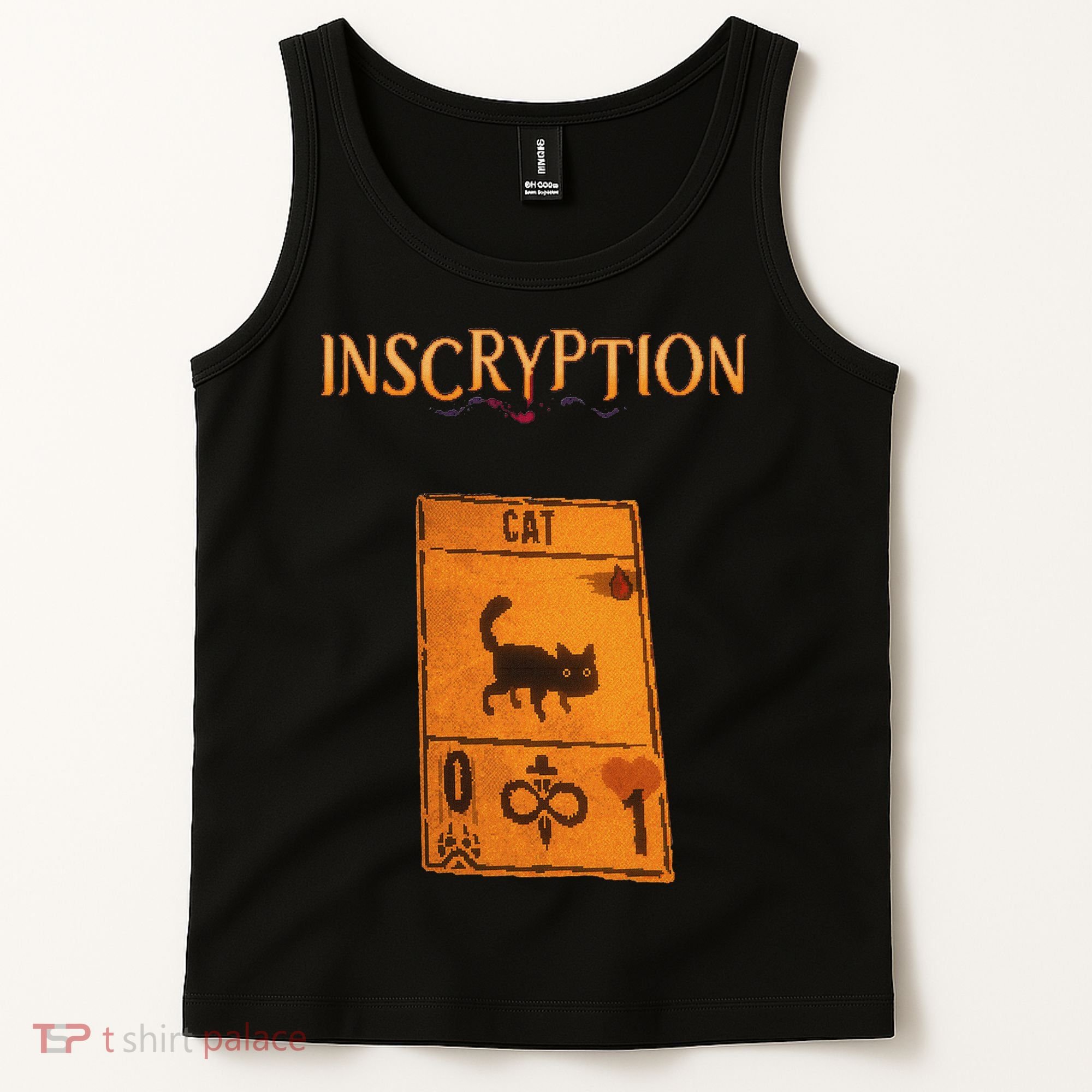 Inscryption Psychological Cat Card Game Halloween Scary Tank Top