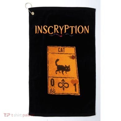 Inscryption Psychological Cat Card Game Halloween Scary Golf Towel