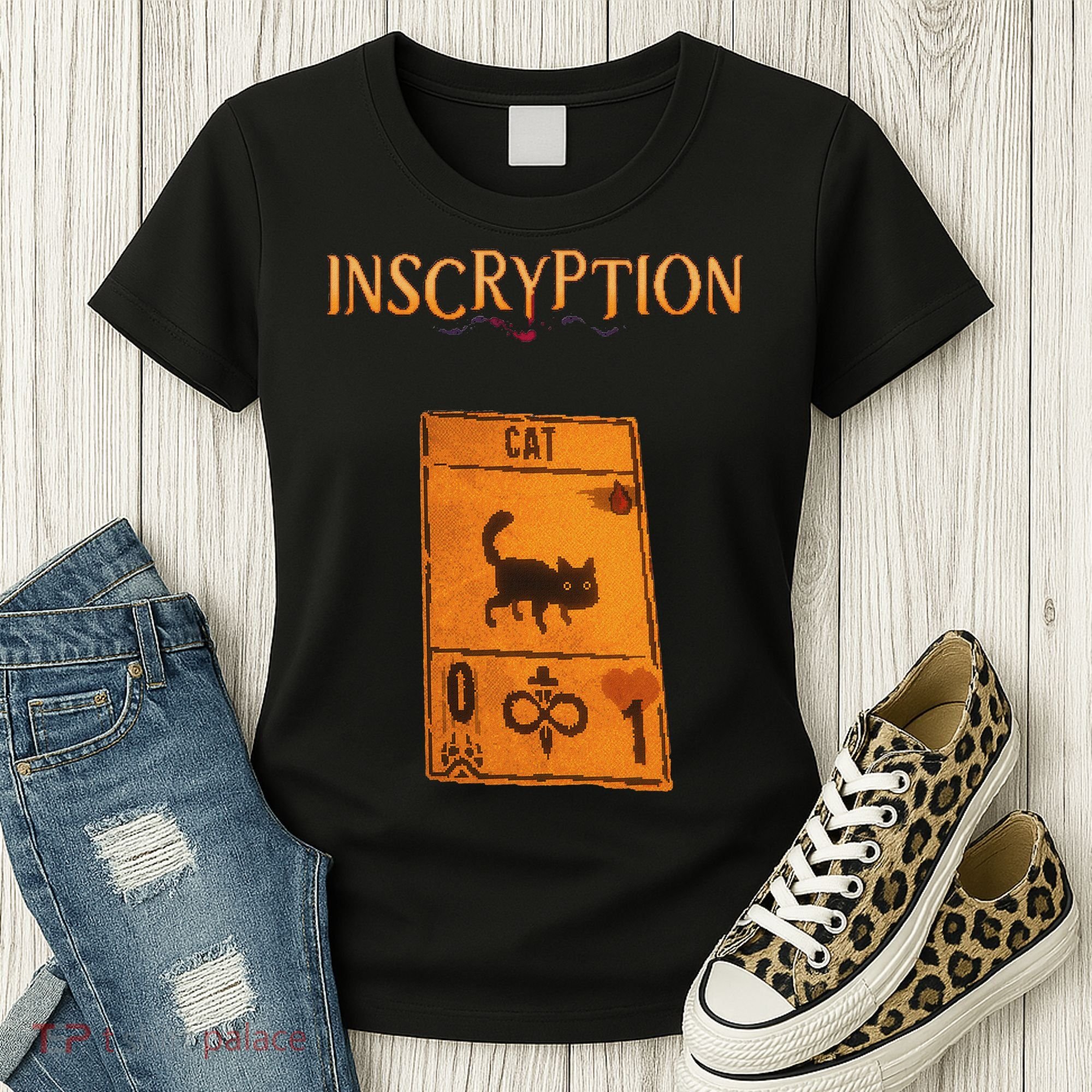 Inscryption Psychological Cat Card Game Halloween Scary Women's T-Shirt
