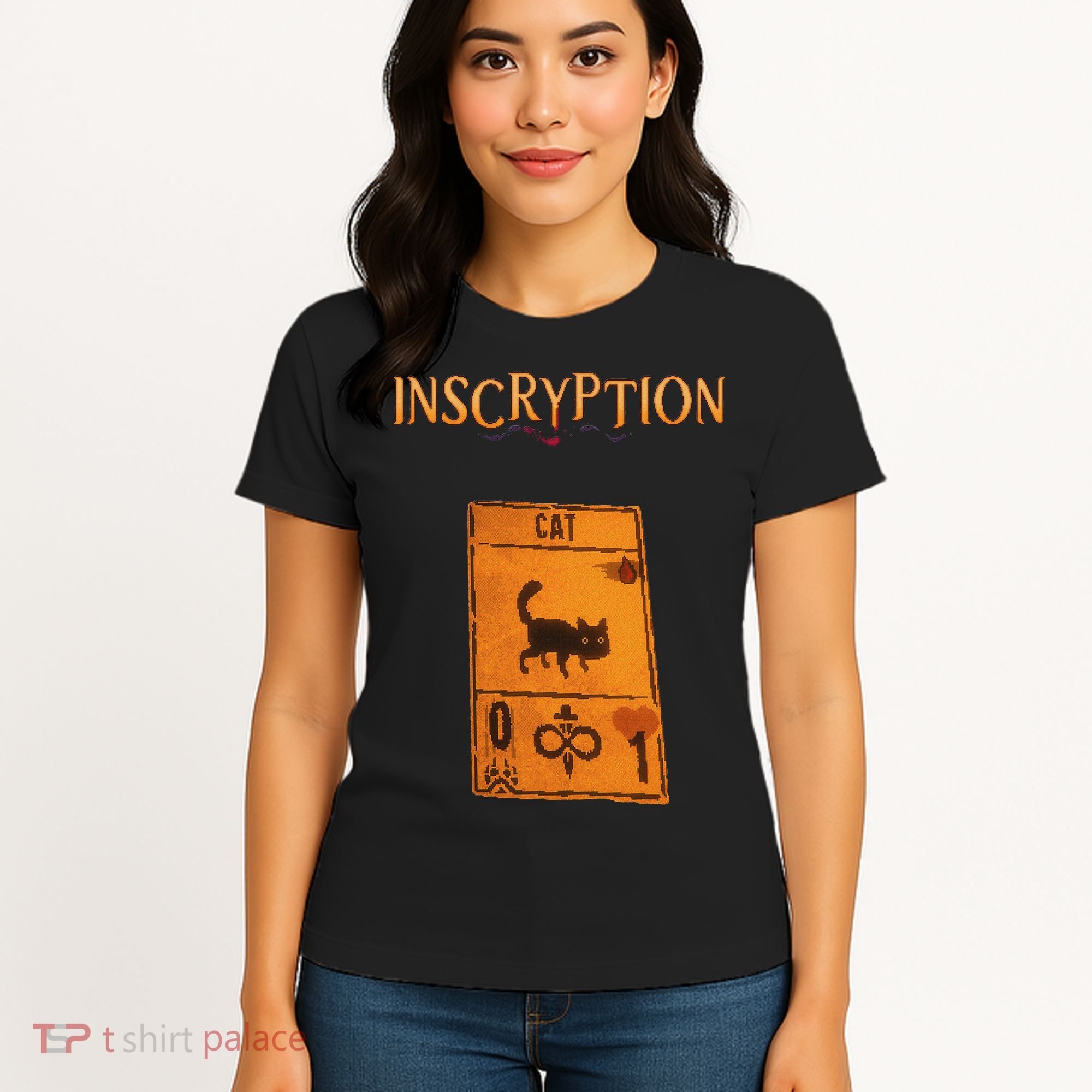 Inscryption Psychological Cat Card Game Halloween Scary Women's T-Shirt