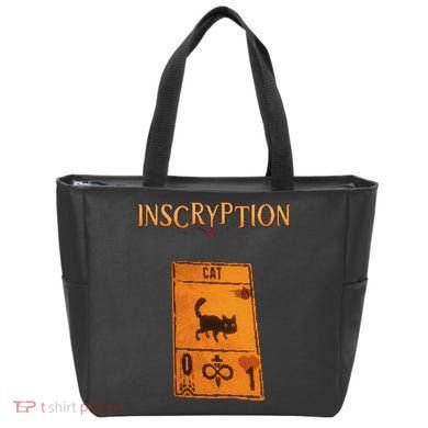 Inscryption Psychological Cat Card Game Halloween Scary Tote Bag