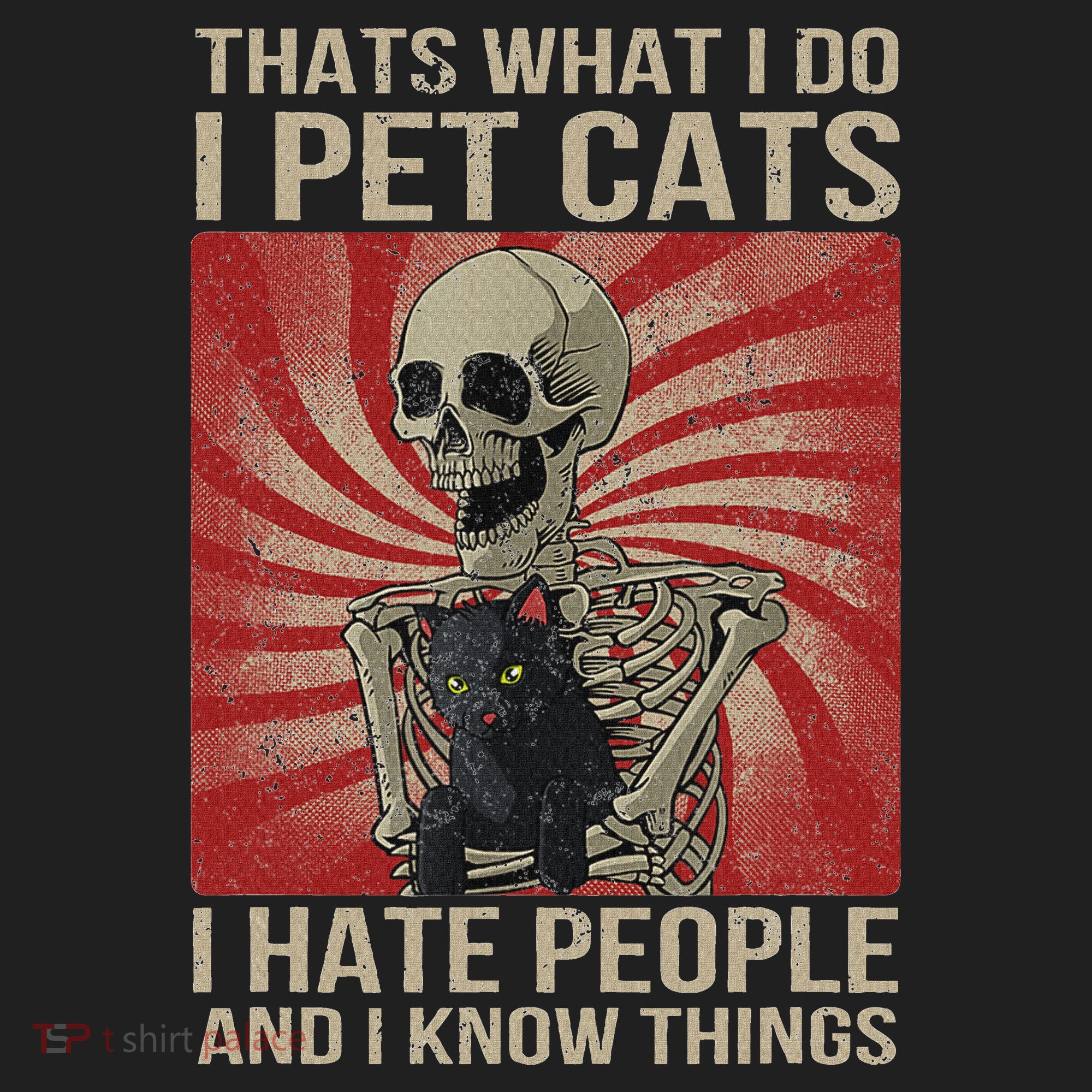 I Pet Cats I Hate People And I Know Things Skeleton Kitty Beanie