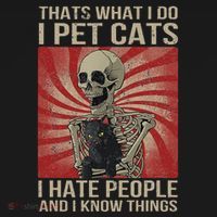 I Pet Cats I Hate People And I Know Things Skeleton Kitty Mousepad thumb 1