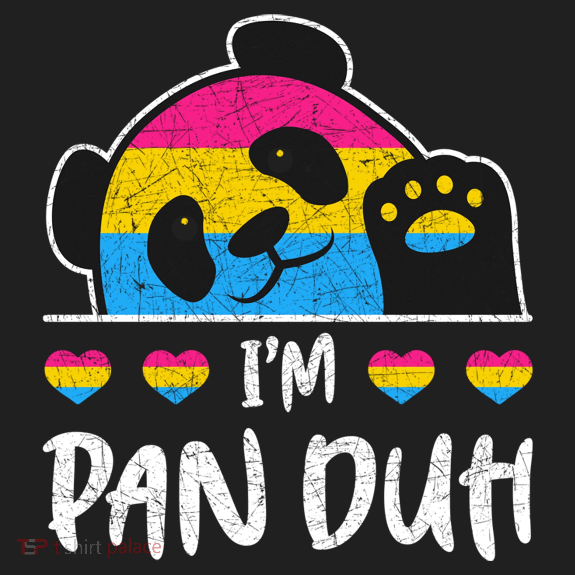 Im Pan Duh Cute Animal Panda Pansexual Flag Queer Pansexual Cute Gift Beanie