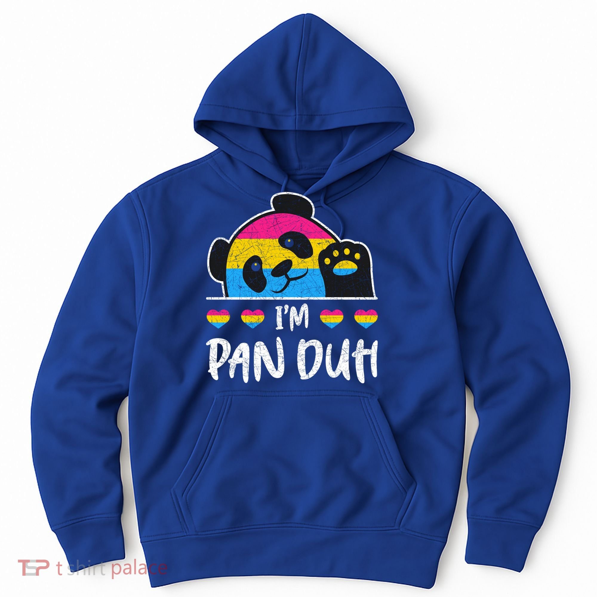 Im Pan Duh Cute Animal Panda Pansexual Flag Queer Pansexual Cute Gift Hoodie