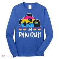 Im Pan Duh Cute Animal Panda Pansexual Flag Queer Pansexual Cute Gift Long Sleeve Shirt thumb 0