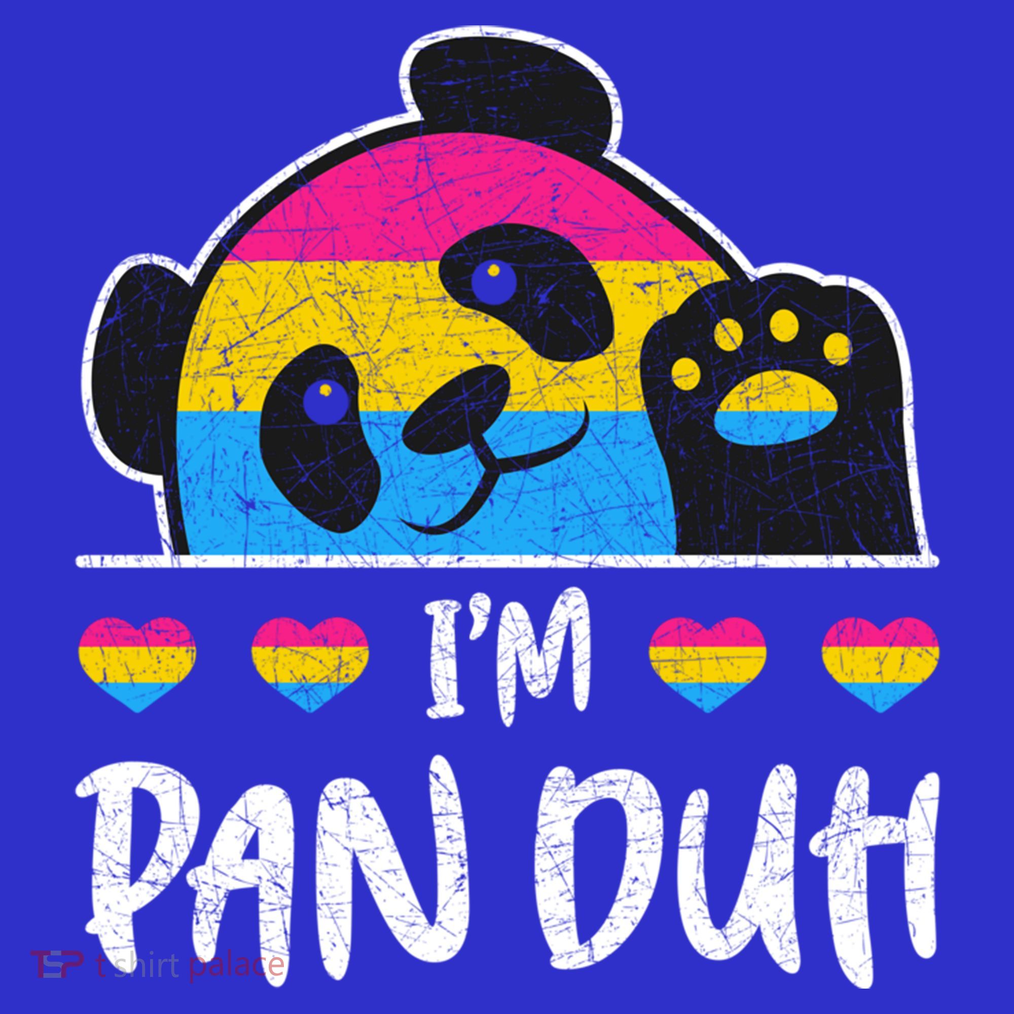 Im Pan Duh Cute Animal Panda Pansexual Flag Queer Pansexual Cute Gift Long Sleeve Shirt