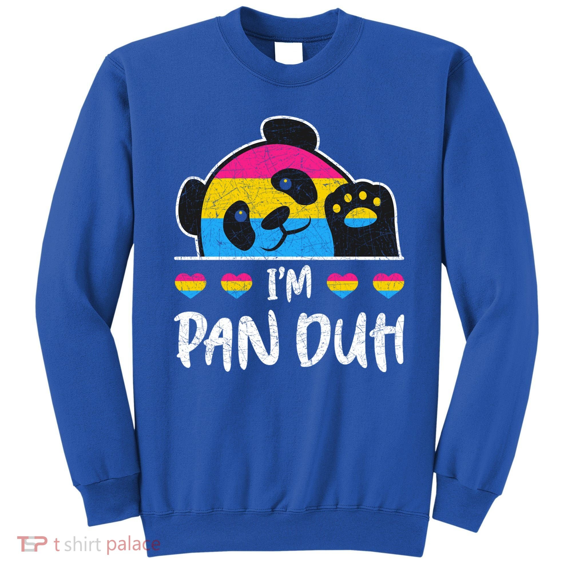 Im Pan Duh Cute Animal Panda Pansexual Flag Queer Pansexual Cute Gift Sweatshirt