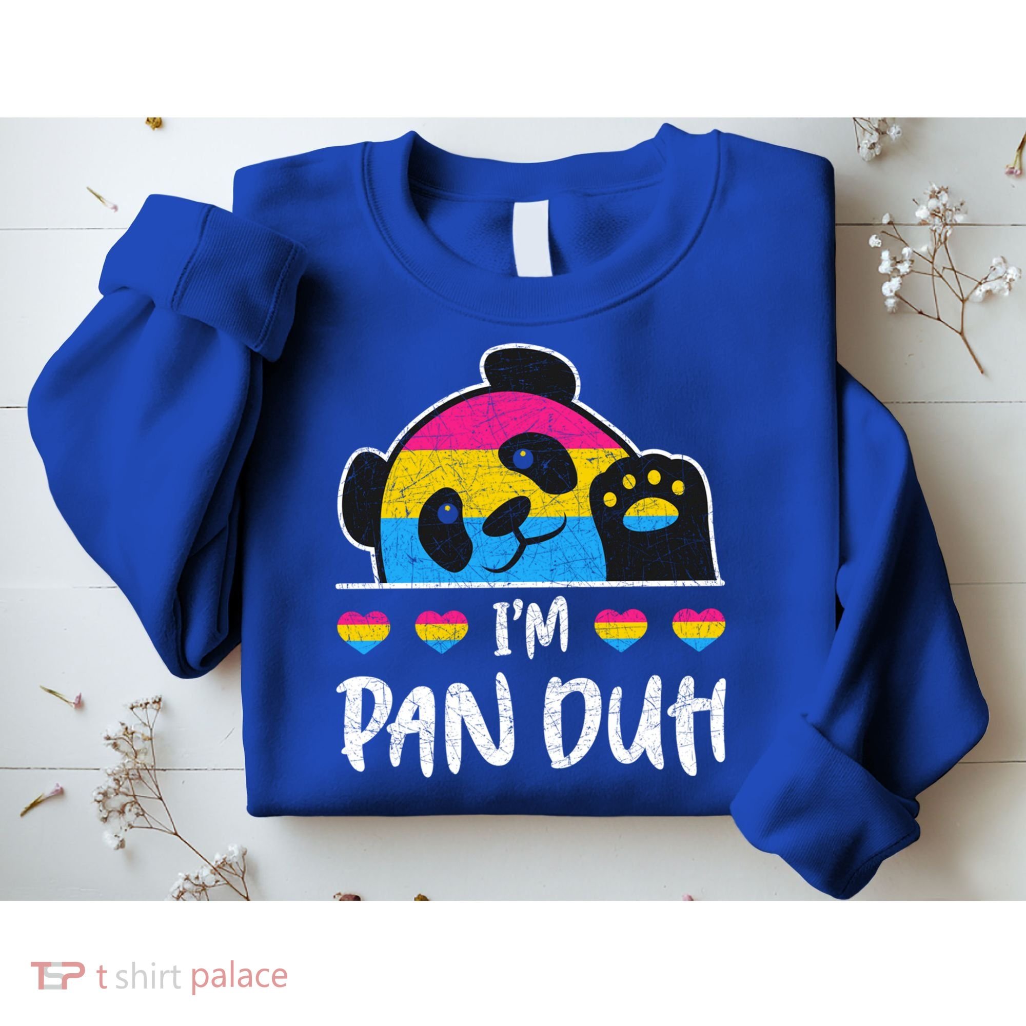 Im Pan Duh Cute Animal Panda Pansexual Flag Queer Pansexual Cute Gift Sweatshirt