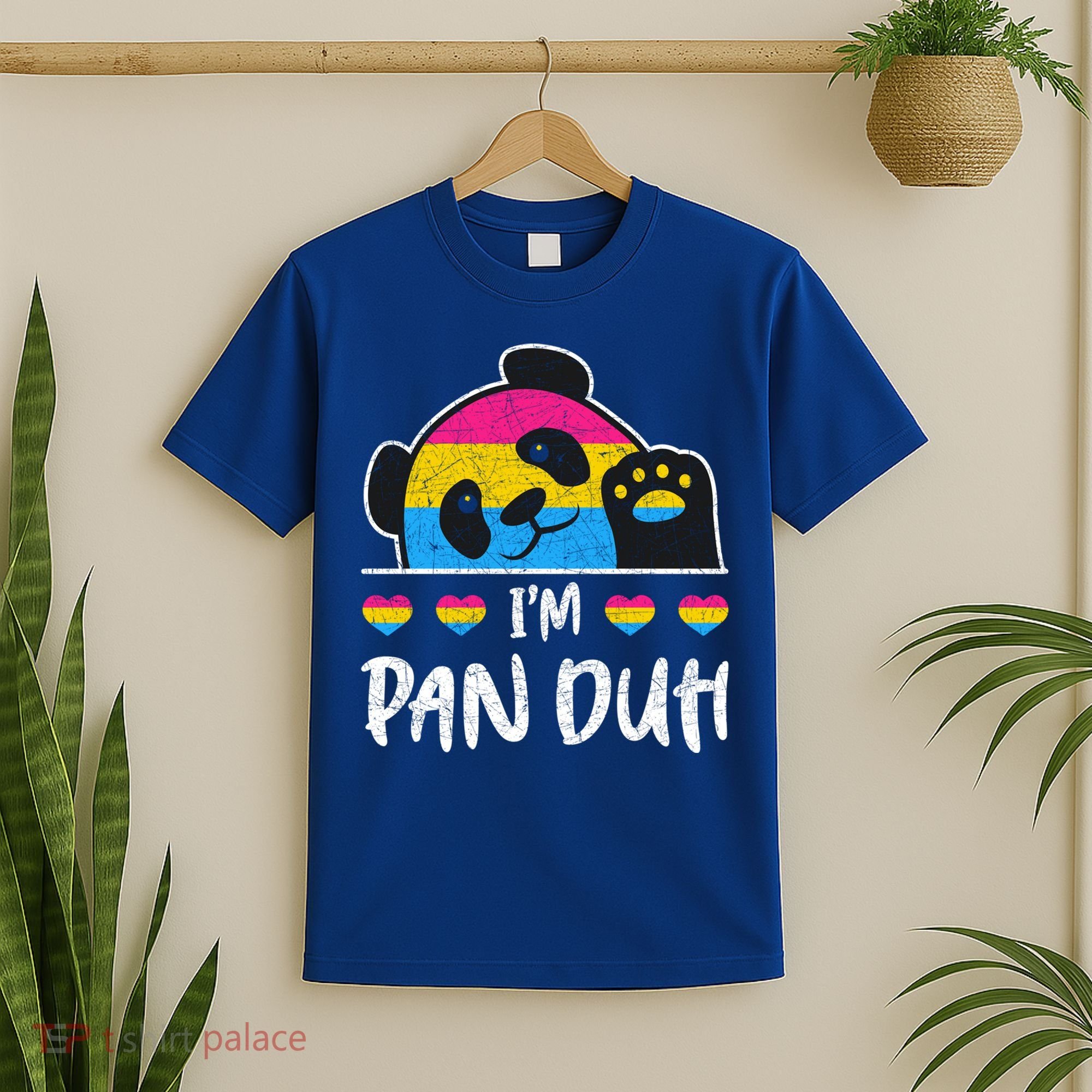 Im Pan Duh Cute Animal Panda Pansexual Flag Queer Pansexual Cute Gift T-Shirt